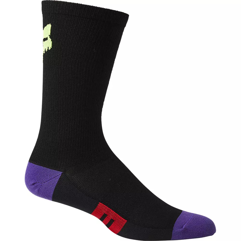 Lightweight Travel Socks-Fox Racing 8" Flexair Merino Sock - Celz - Black