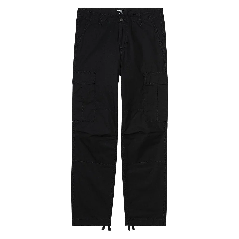 Custom Printed Sweatpants-Carhartt WIP Regular Cargo Pant Black Rinsed