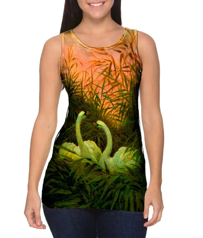 Bold Logo Tank Top-Caspar David Friedrich - "Swans in the Reeds" (1820)