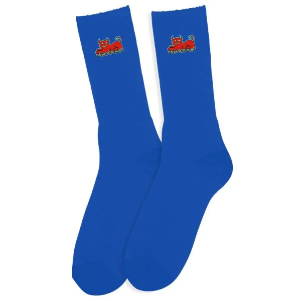 Trendy Textured Socks-Toy Machine Devil Cat Socks - Blue