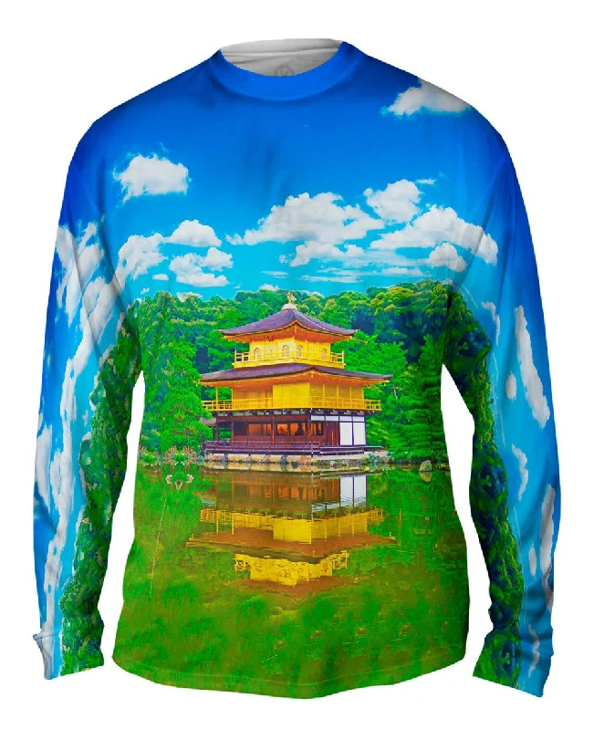 Fashionable Long Sleeve Tee-Golden Pavilion Temple