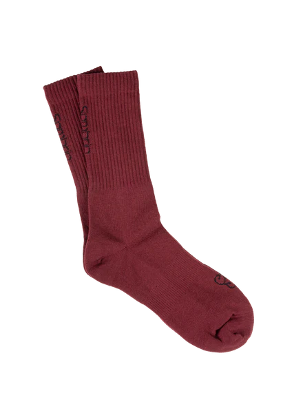 Stylish Embroidered Socks-Sombrio Roost Sock - Womens - After Ride Wine