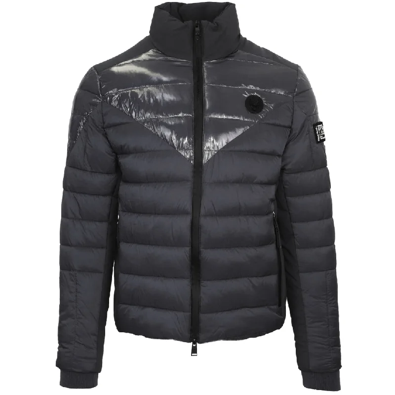 Premium Winter Jacket-Plein Sport Plain Quilted Grey Jacket