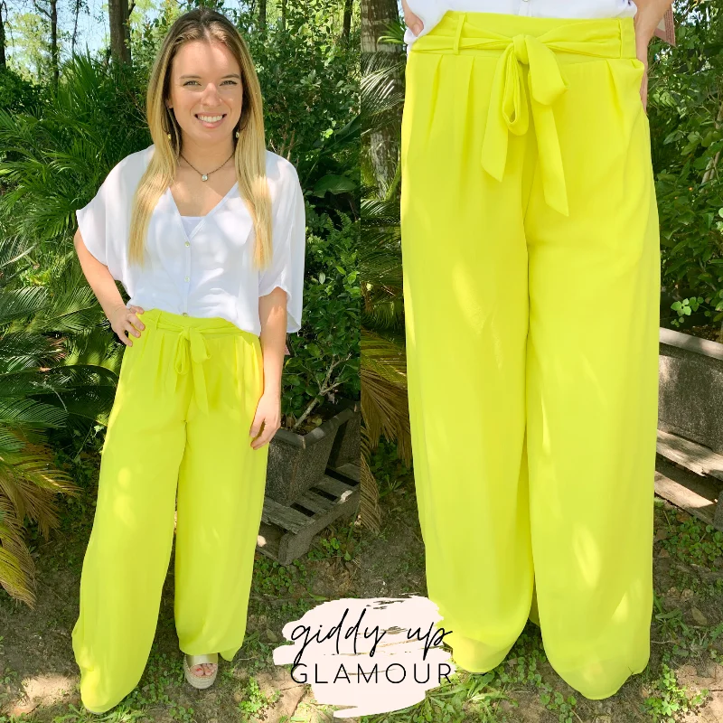 Personalized Name Pants-Take My Advice Wide Leg Pants in Lime Green