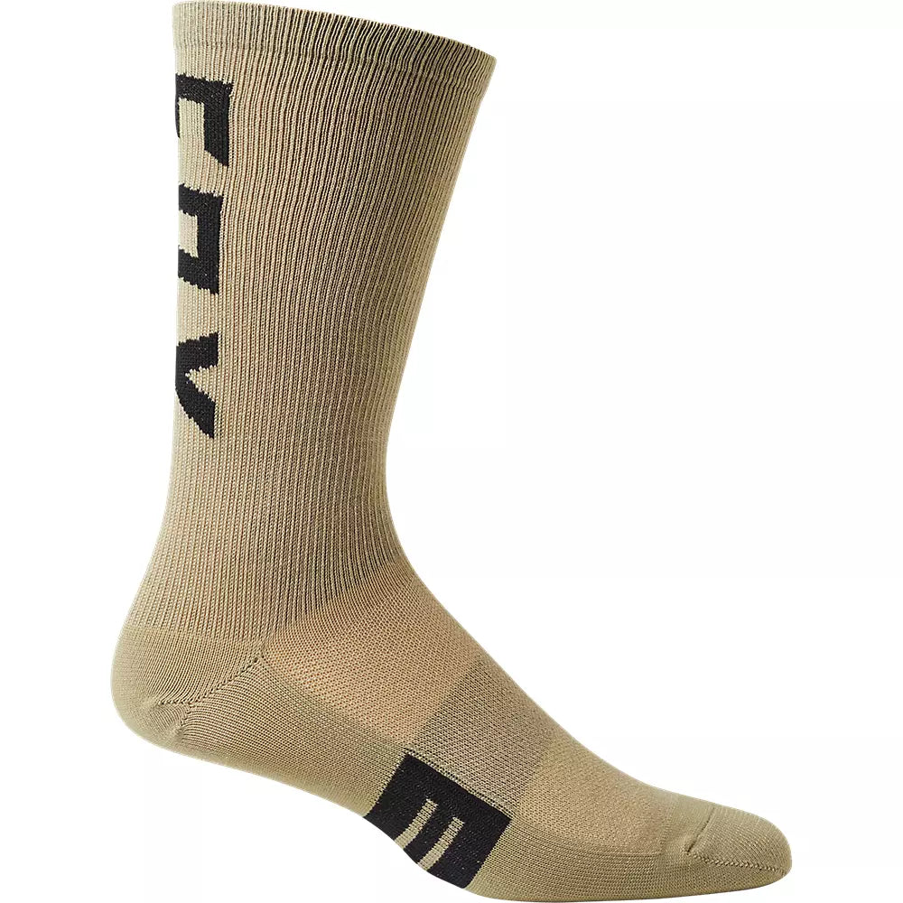 Breathable Running Compression Socks-Fox Racing 8" Flexair Merino Sock - Bark