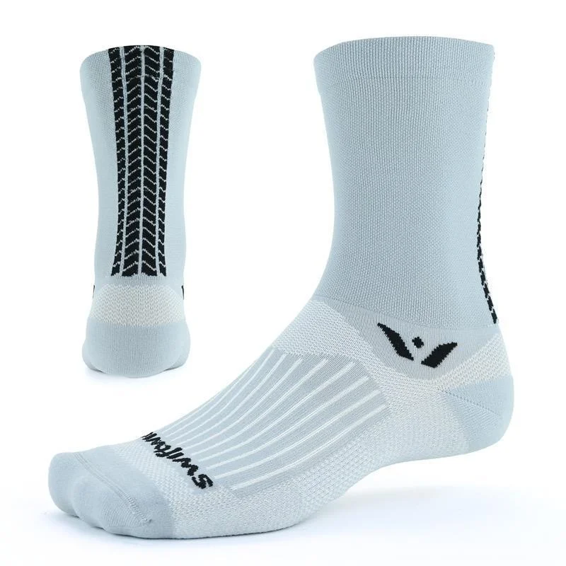 Comfortable Wool Socks-Swiftwick Vision Six Knobbies Sock - Pewter - 2020