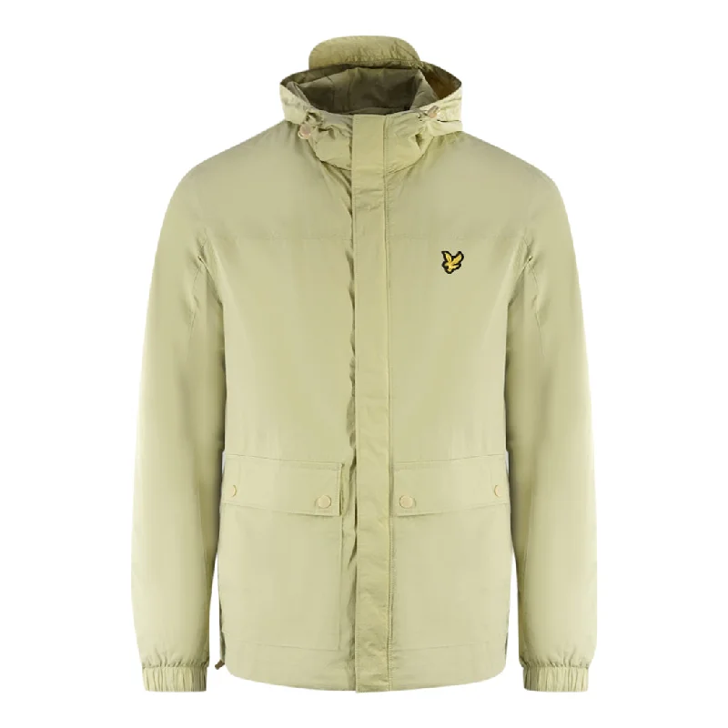 Waterproof Sport Jacket-Lyle & Scott Hooded Pocket Light Green Jacket