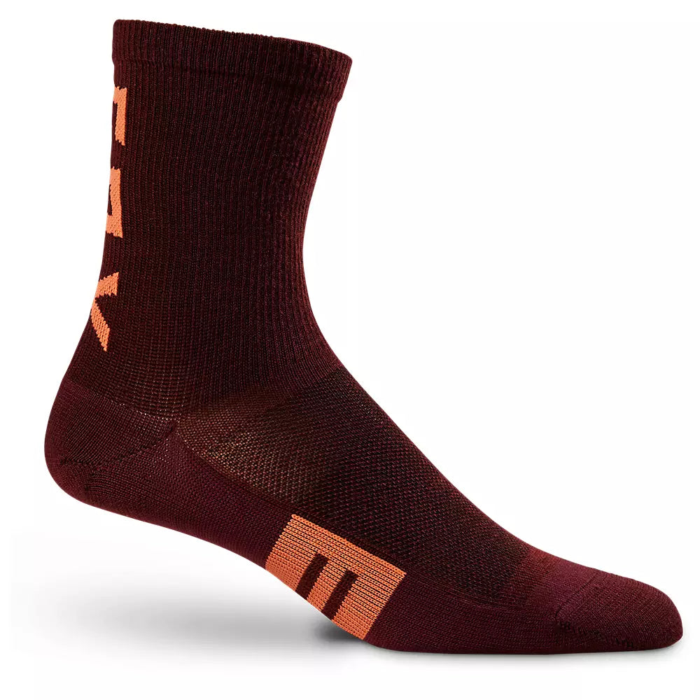 Athletic Training Socks-Fox Racing 6" Flexair Merino Sock - Womens - Dark Maroon