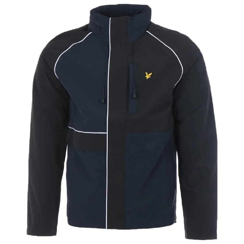 Warm Wool Jacket-Lyle & Scott Panelled Navy Jacket