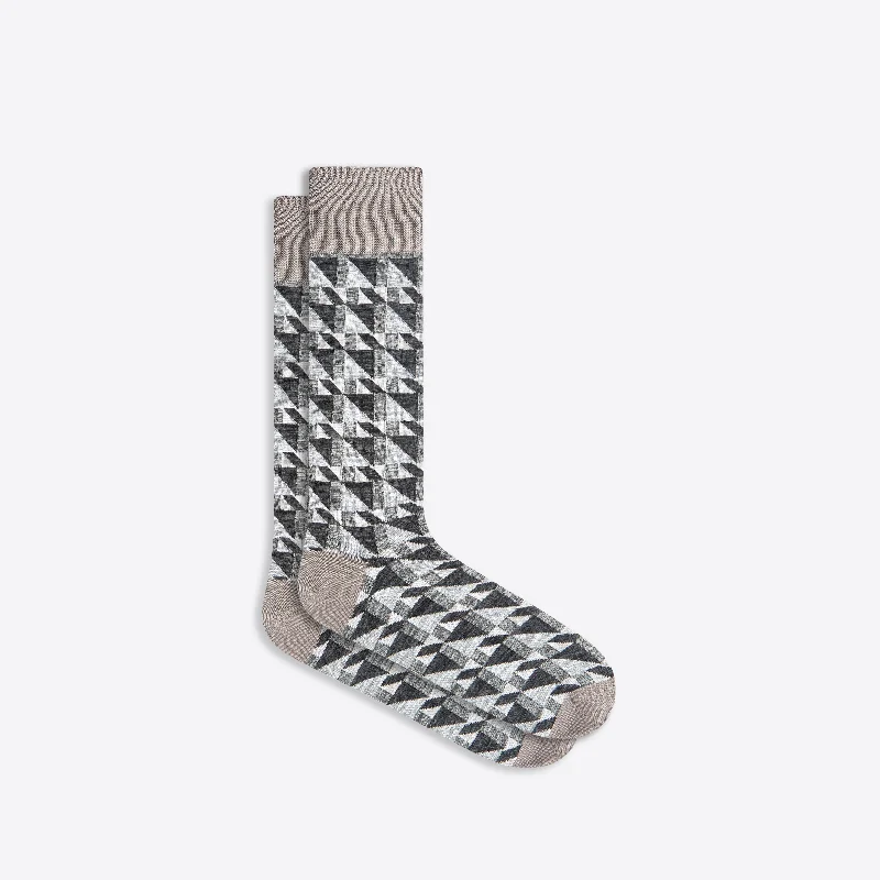 Fun Text Graphic Socks-Geometric Mid-Calf Socks