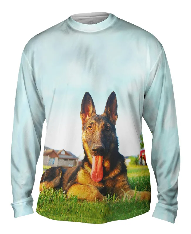 Soft Wool Long Sleeve Shirt-German Shepherd At Home