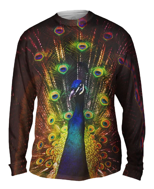 Trendy Color Long Sleeve Shirt-Grain Peacock