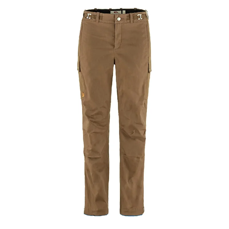 Athletic Performance Joggers-Fjallraven Womens Singi X-Trousers Short Leg Wood Brown