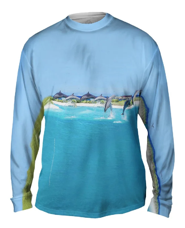 Warm Thermal Long Sleeve Shirt-Flipping Dolphin