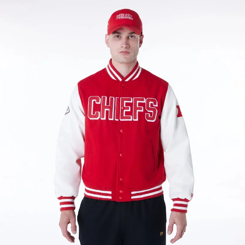 Soft Hooded Jacket-Kansas City Chiefs NFL Red Varsity Jacket