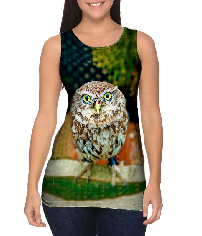 Fun Summer Graphic Tank-Curious Owl