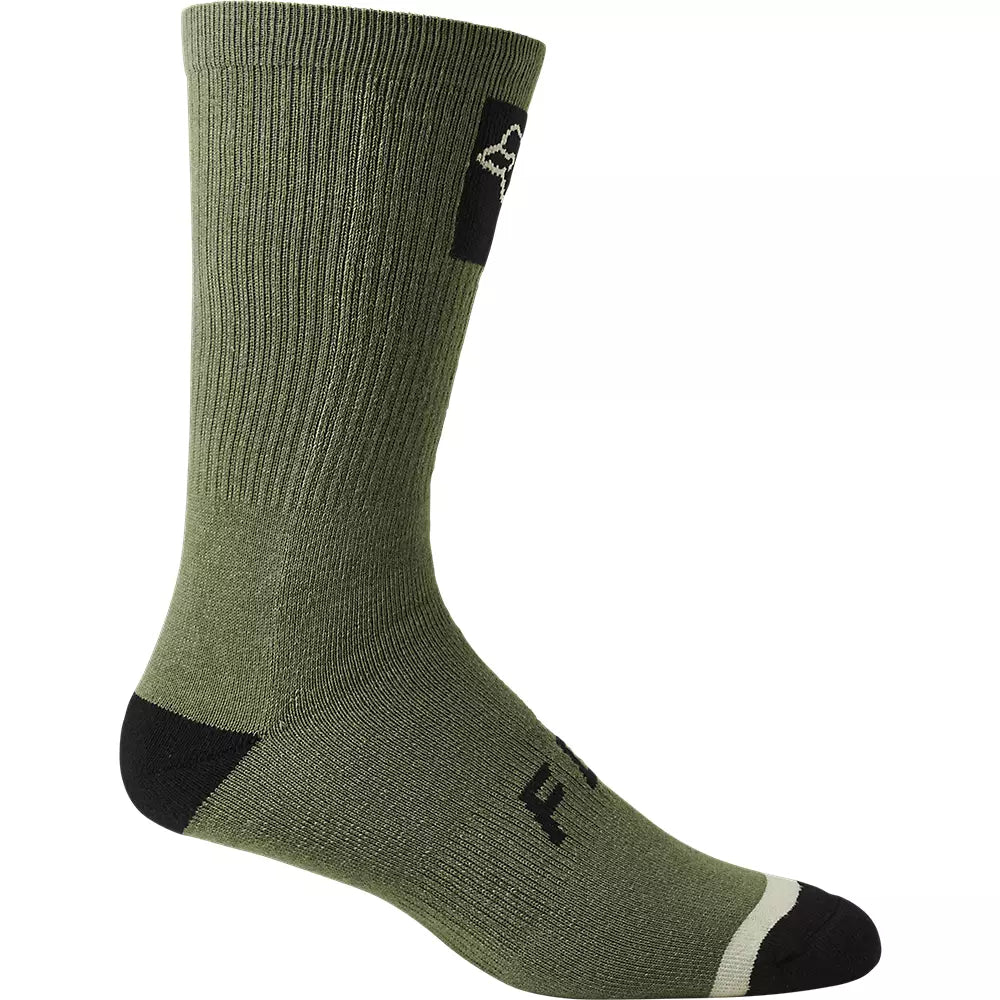 Colorful Striped Socks-Fox Racing 8" Defend Crew Sock - Bark