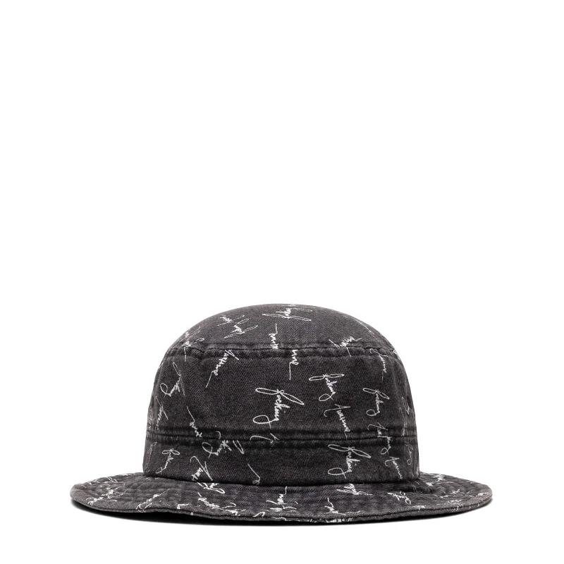 Bold Text Hat-DENIM SCRIPT BUCKET HAT