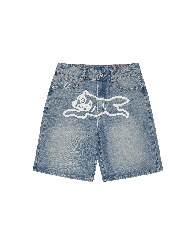 Soft Cotton Shorts-Running Dog Denim Shorts