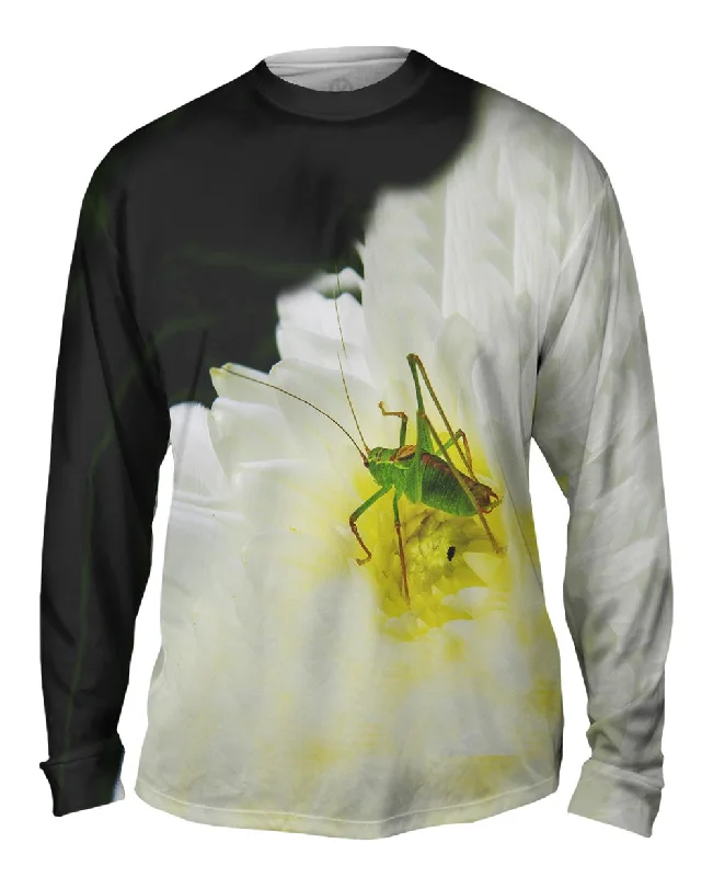 Fun Print Long Sleeve Shirt-Grasshopper Waiting