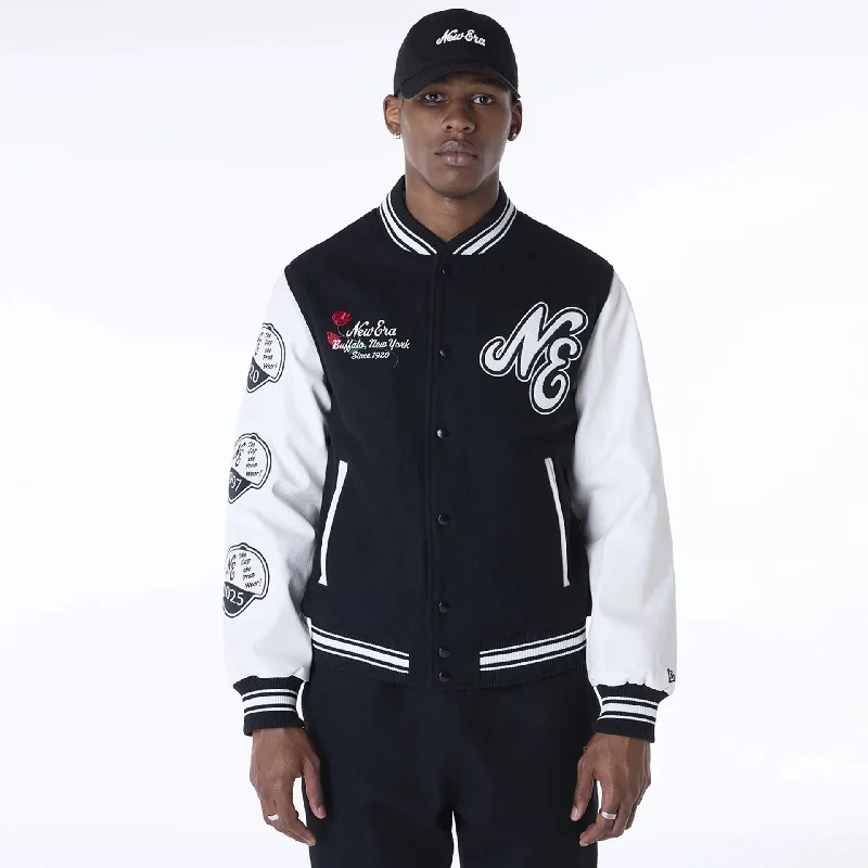 Reflective Running Jacket-New Era Essential Black Varsity Jacket