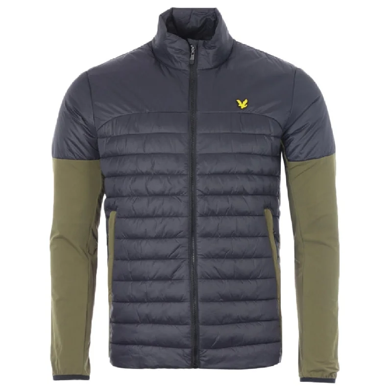 Soft Knit Jacket-Lyle & Scott Hybrid Quilted Black Jacket