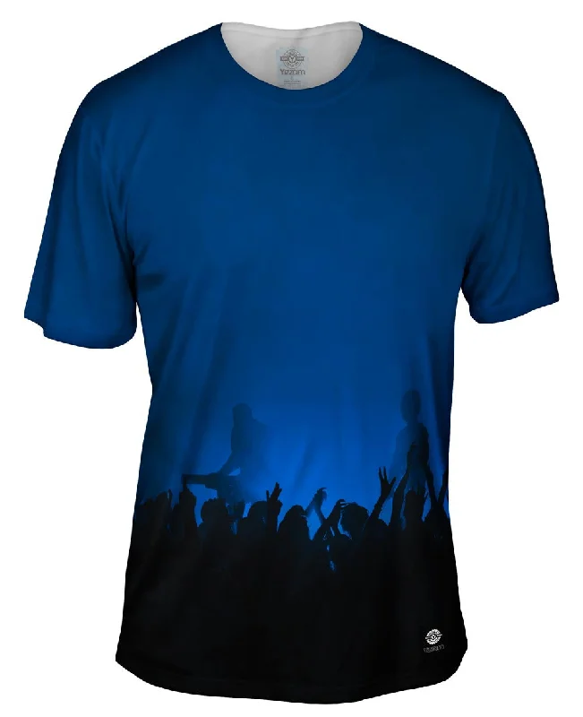 Custom Graphic T-shirt-Edm Music Makes The Crowd Blue