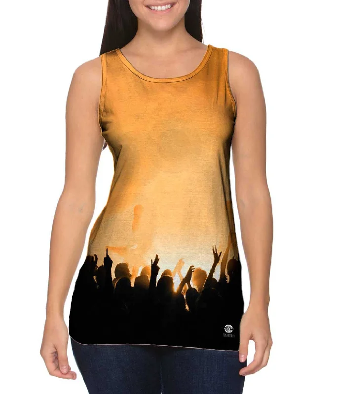 Cool Printed Tank-Edm Music Makes The Crowd Orange