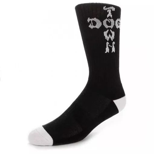 Outdoor Hiking Socks-Dogtown Crew Socks - Black / White