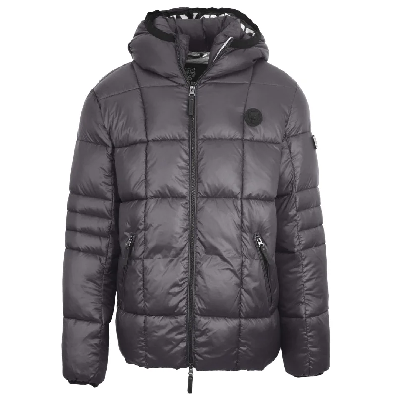 High-Tech Performance Jacket-Plein Sport Small Circle Logo Quilted Grey Jacket