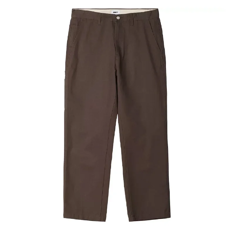 Bold Logo Jogger Pants-Obey Hardwork Carpenter Pant Dark Brown