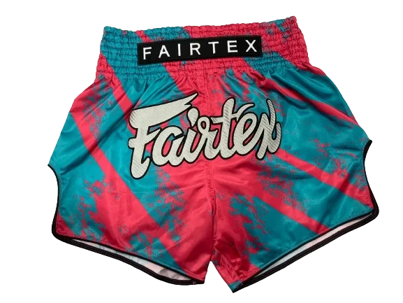 Slim Fit Denim Shorts-Fairtex Muay Thai Shorts -  BS1929 Pink Blue