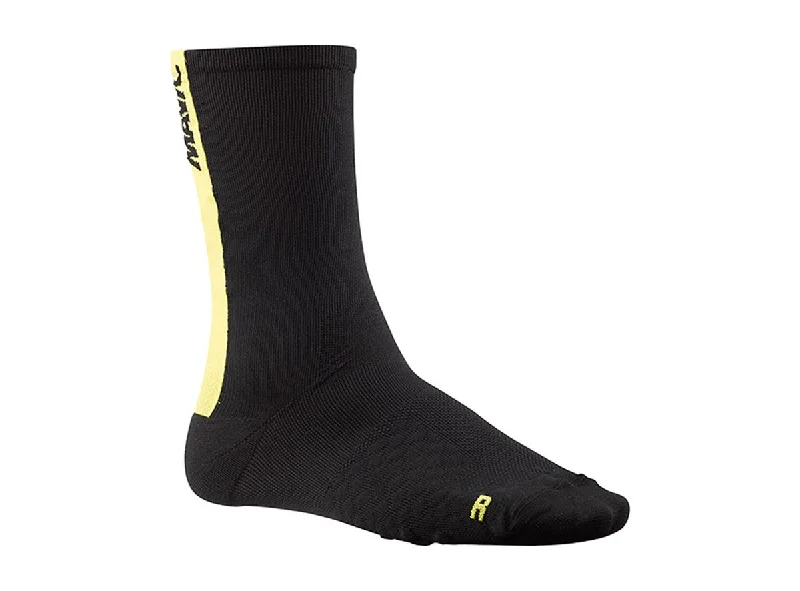 Breathable Running Compression Socks-Mavic Comete Sock - Black-Yellow