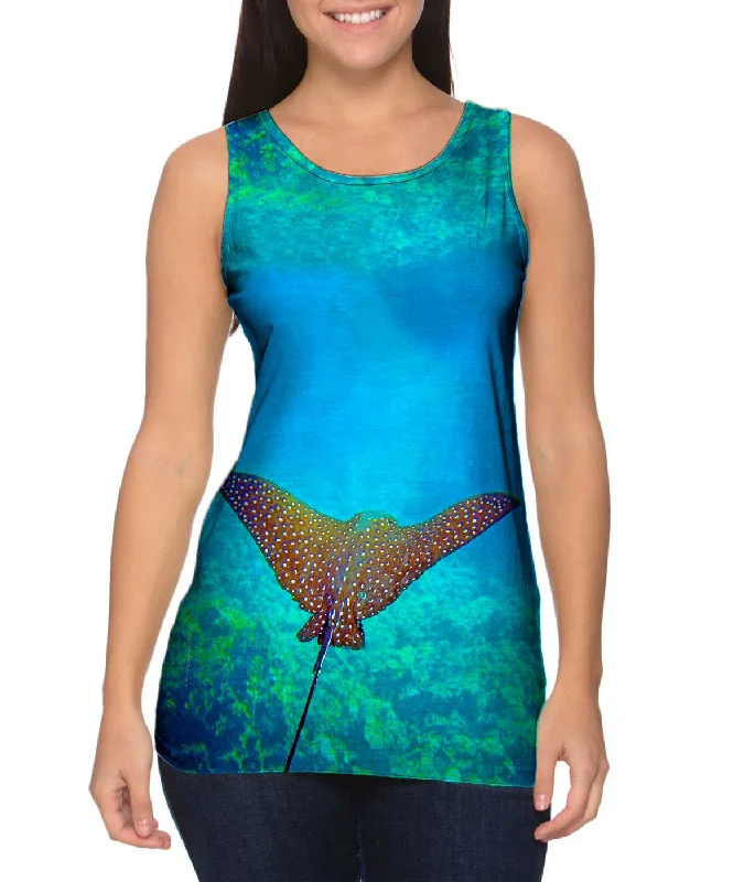 Comfortable Yoga Tank-Eagle Ray Glides Underwater