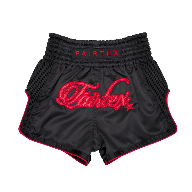 Slim Fit Denim Shorts-Fairtex Boxing Shorts Kids -BSK2104 "Midnight Red"