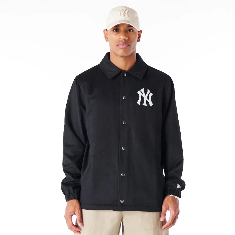 Adventure Ready Outdoor Jacket-New York Yankees MLB Black Wool Coach Jacket