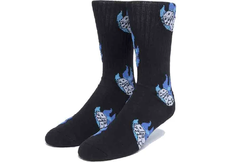 Stylish Crew Socks-Huf Hot Dice Sock Black