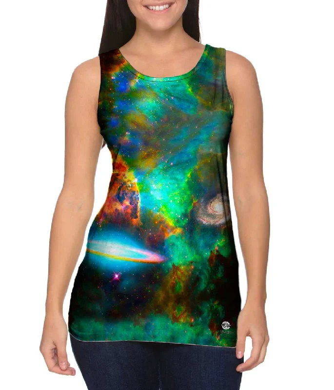 Graphic Print Tank-Deep Space Galaxy