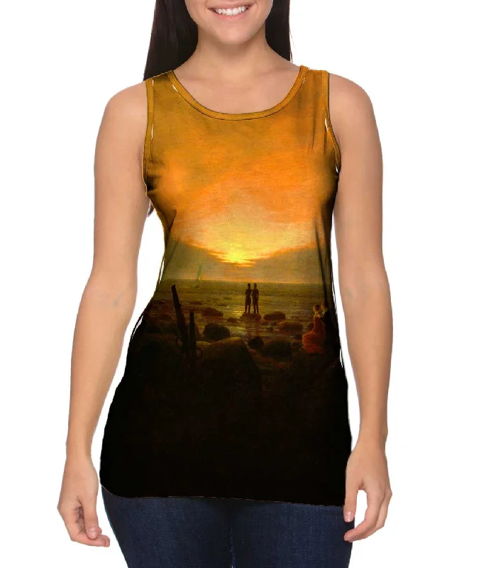 Custom Name Tank Top-Caspar David Friedrich - "Moonrise by the Sea" (1821)