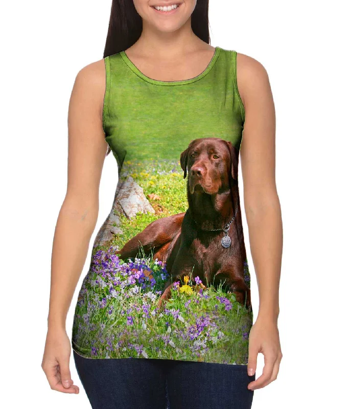 Relaxed Sleeveless Shirt-Chocolate Lab In Spring