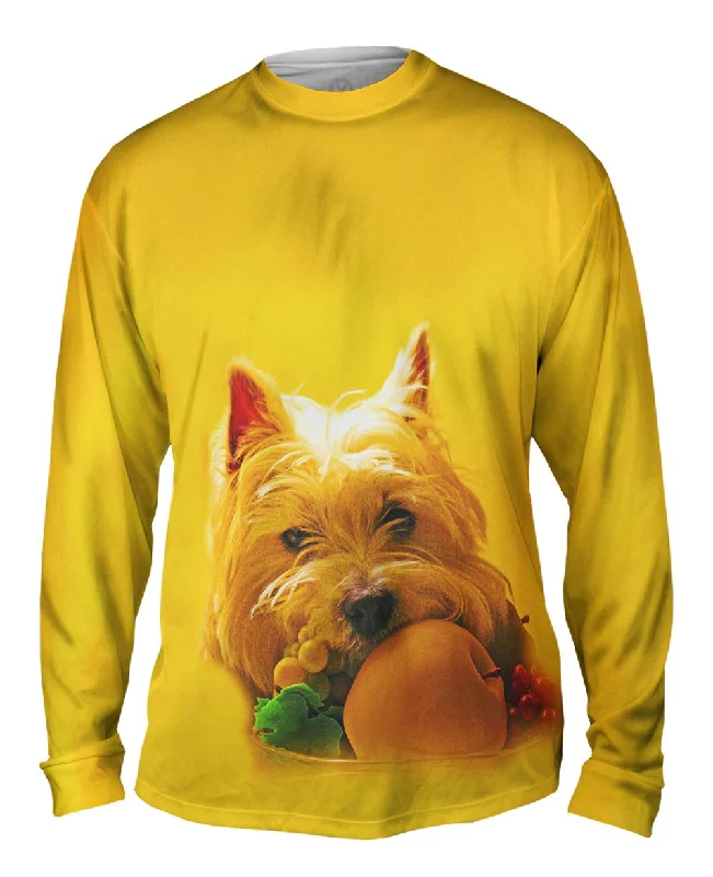 Sporty Long Sleeve Shirt-Fruitful White Terrier