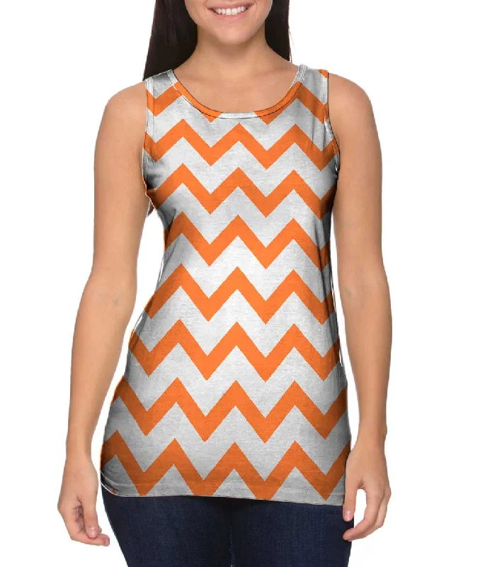 Trendy Solid Color Tank-Chevron Orange Medium