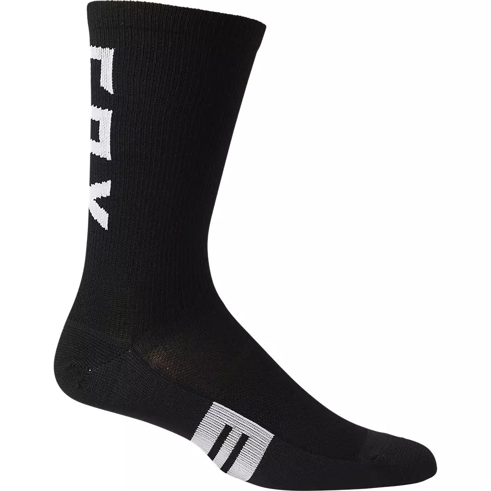 Comfortable Wool Crew Socks-Fox Racing 8" Flexair Merino Sock - Black