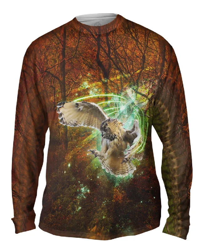 Lightweight Activewear Long Sleeve-Green Light Owl