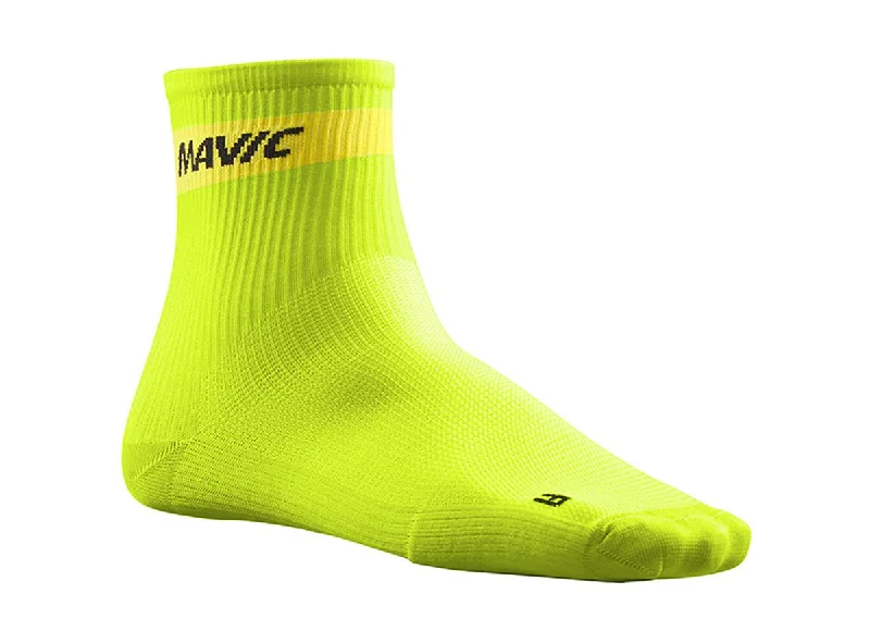 Fun Printed Crew Socks-Mavic Cosmic 6" Mid Sock - Lime Green