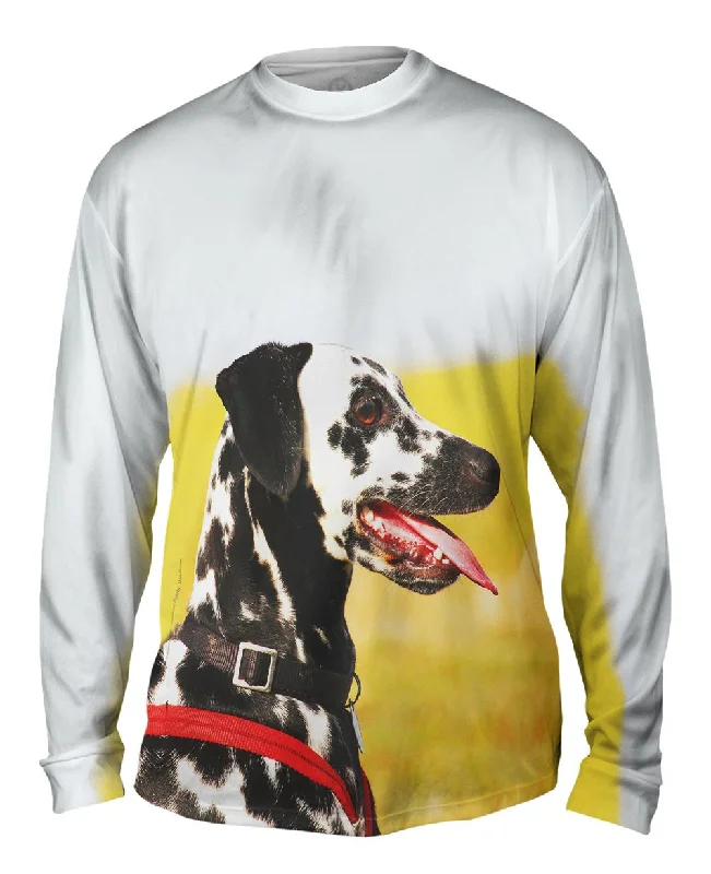 Warm Insulated Long Sleeve Shirt-Fearless Dalmation In Field