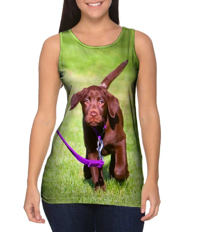 Classic Black Sleeveless Top-Dog Out For A Walk