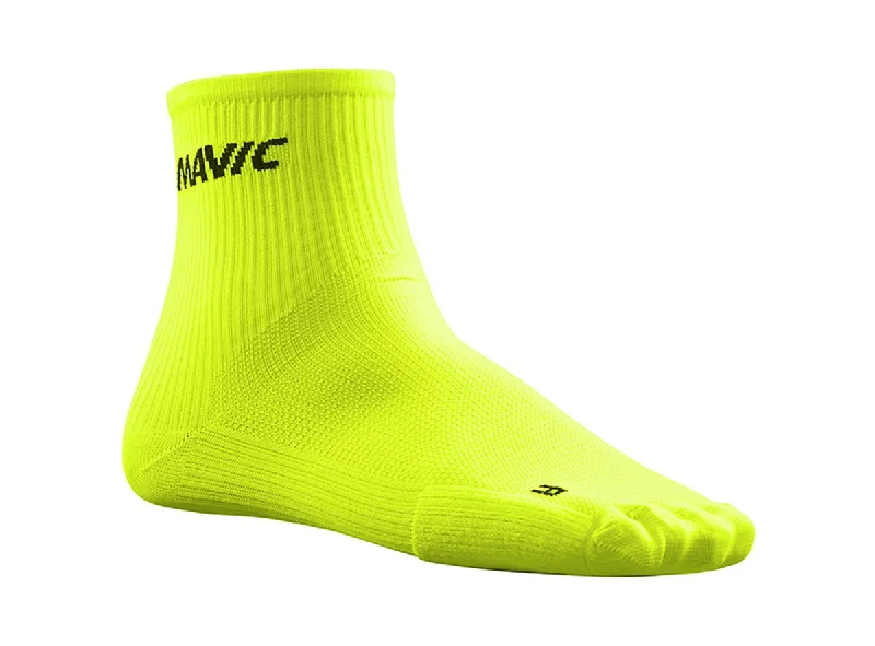 Premium Fitness Socks-Mavic Cosmic 6" Mid Sock - Safety Yellow