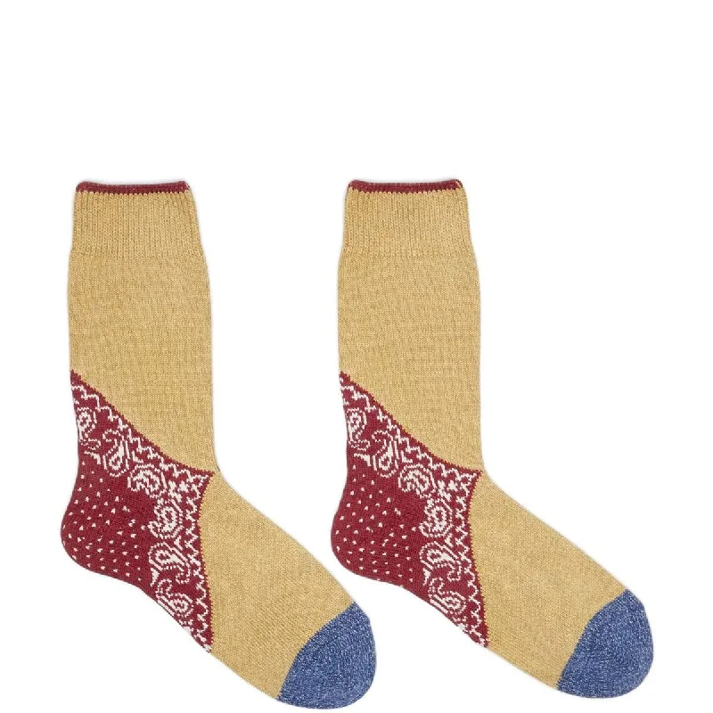 Casual Cotton Socks-96 YARNS HEEL PAISLEY BANDANA SOCKS