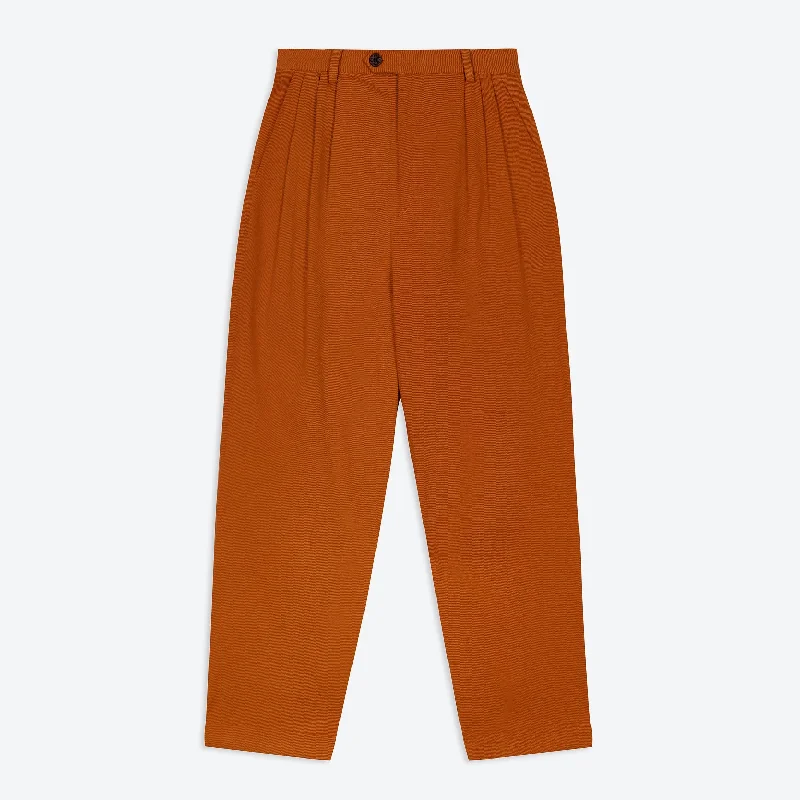 Slim Fit Jogger Pants-Lowie Drill Pumpkin Pleat Front Trouser